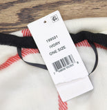 V. Fraas Solid Border Plaid Shawl Wrap 199501 Ivory Multi