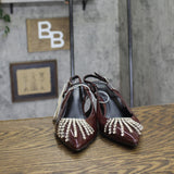A New Day Womens Serafina Heels Rhinestone Patent 94661786 Burgundy Red 9M