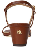 Lauren Ralph Lauren Lainee Mid-Heel Strappy Sandals 802P00097002 Tan Brown 8.5B