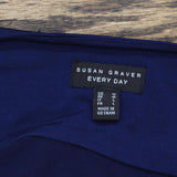 Everyday by Susan Graver Liquid Knit Elastic Open Front Cardigan Navy Blue M