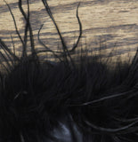 Aqua Feather Trim Bandeau Faux Leather Top IBO26647 Black XS