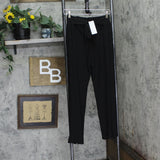 Ny Collection Womens Petite Cropped Pull On Pants with Sash PITP0788S Black PL