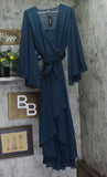 City Chic Maxi Fleetwood Wrap Dress 00205878 Alpine Green 16W