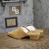 Steve Madden Womens Dessa Suede Mule Block Heel DESS02S1 Tan Brown 8.5M