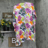 Anne Cole Tropical Tie-Front Kaftan Swimsuit Cover Up Woven Mod Tropical M