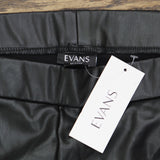 Evans Womens Plus Size Faux Leather Ponte Pants 217785 Black 24W