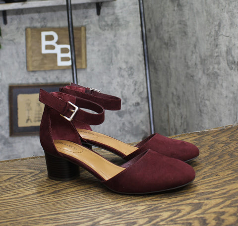 Style & Co. Womens Alinaa Two-Piece Dress Sandals Berry Microsuede Purple 8M