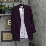 Calvin Klein Womens Roll Sleeve Open Front Blazer Jacket S27JL165 Aubergine 2