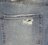 Gogo Jeans Distressed Frayed Straight-Leg Jeans Medium White Wash Blue 20W
