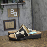 JBU By Jambu Comfort Casual Fashion Slip On Wedge Sandal Black / White 9.5M