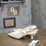 A New Day Womens Milan Slingback Pumps Crochet 93708032 Cream Off White 6M