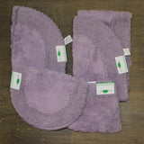 Home Weavers Double Ruffle Collection Bathroom Rugs 4-Piece Set Purple Standard