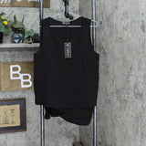 DG2 by Diane Gilman Womens Mixed-Media Easy Tank Top 675233 Black L