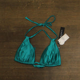 La Blanca Womens Earth Goddess Halter Bikini Swimsuit Top Teal Blue Green 8
