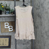 Dg2 Womens Asymmetric Ruffle Tank Top 725087 Brown M