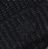 Steve Madden Womens Marled Knit Beanie Shimmer Rolled Cuff SMA-5500 Oxford Black