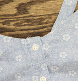 Levi's Adore Bustier Adjustable Strap Shirt Top Blue Indigo Floral Blue XL