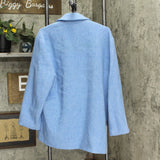 Womens Lined Heavyweight Parka Button Front Coat Jacket Blue See Measurements