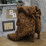 A New Day Mid-Calf Cone Heel Boots with Memory Foam Leopard Brown Multi 7M