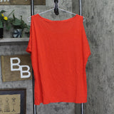 Nine West Womens Drapey Cold-Shoulder Top Red XL