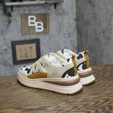 Blowfish Malibu Platform Sneaker with Chunky Sole Tan / Gold Multi Suede 6.0 M