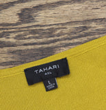 Tahari Asl Womens Sleeveless Sweater Knit Tank Top Ochre Green Yellow L