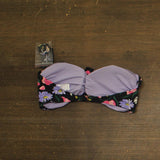 Kate Spade Womens Shirred Bikini Top Rosette Swim Bandeau S1E456 Black Multi M