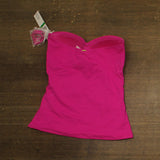 Anne Cole Botanical Twist Front Bandeaukini Swim Top Tankini Hibiscus Pink L