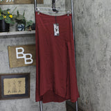 Future Collective Womens Holiday Flowy Satin Midi Skirt 92248804 Burgundy Red XS