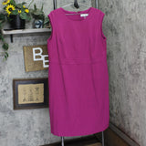 Kasper Womens Plus Size Sleeveless Sheath Lined Midi Dress Berry Purple 16W