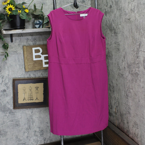 Kasper Womens Plus Size Sleeveless Sheath Lined Midi Dress Berry Purple 16W