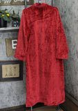Charter Club Womens Long Plush Zip-Front Robe 100190770MS Fire Brick L