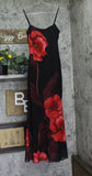 Aqua Floral Mesh Maxi Dress DC9891BL Red Floral S