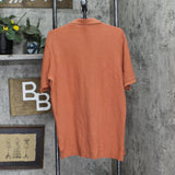Jos. A. Bank Tailored Fit 2-Button Cotton Short Sleeve Polo Shirt Dark Orange M