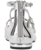 INC International Concepts Womens Valan Triple-Strapped Flats Silver Gray 6M