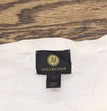 JM Collection Button-Cuff V-Neck Sweater 100126757MS Neo Natural Off White L