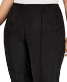 Anne Klein Womens Plus Size Faux Suede Ankle Pants 1657d64c8cac33 Black 1X