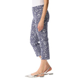 Gloria Vanderbilt Pull On High Rise Straight Leg Capri Polynesian Nights Blue 6