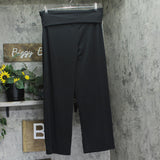 White Mark Foldover Knit Solid Palazzo Pants 0656729710401 Black 1X