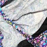 Swim Solutions Printed V-Neck Underwire Swim Tankini Top Dancing Colors Blue 22W