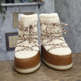 Universal Thread Zenita Lace-Up Fuzzy Moon Boots with Memory Foam Brown 8M