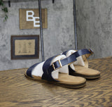 Journee Collection Womens Lavine Multi Strap Sandals LAVINE Navy Blue 9W