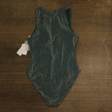 Andie Malibu Metallic Adjustable High Neck One-Piece Swimsuit Cascade Green M