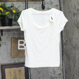 A New Day Womens Slim Fit Short Sleeve Ribbed Scoop Neck T-Shirt White M