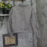 A New Day Womens Textured Houndstooth Jacket Snap Zip 94712054 Brown Multi M