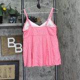 Swim Solutions Womens Swim Textured Tankini Top 806766 Guava Pink 18W