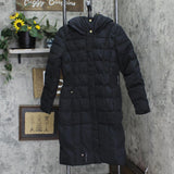 Cole Haan Womens Taffeta With Bib Front Hood Down Alternative  Coat Deep Black S
