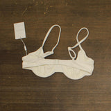 Solid & Striped Textured Eva Bikini Top Cloud Terry Swim Brule Off White M