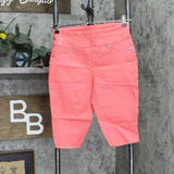 DG2 Womens Classic Stretch Pull-On Bermuda Short 697721 Coral Pink Orange XS