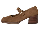 Steve Madden Womens Suede Lisbon Block Heel Loafers LISB02S1 Chesnut Brown 9M